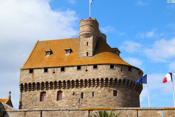 Château roof with its tower viewpoint. St Malo, France.