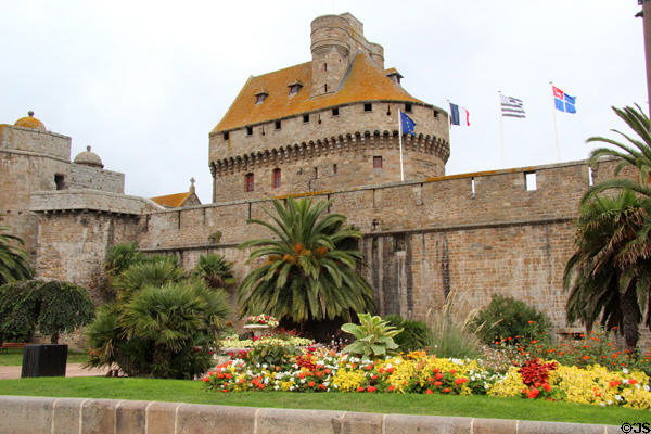Château, city walls & gardens. St Malo, France.