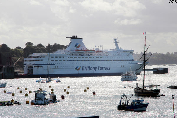 Ship of Brittany Ferries. St Malo, France.