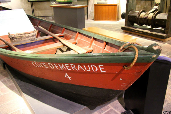 Newfoundland dory Côte D'Emeraude (c1925) at St Malo Museum. St Malo, France.