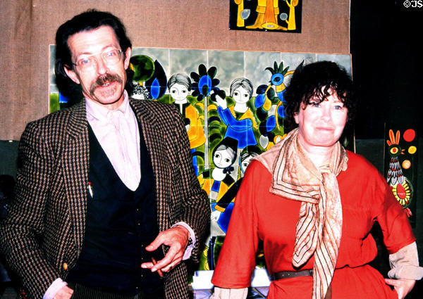 Gwen & Dodik Jégou in their gallery (1970's). St Malo, France.