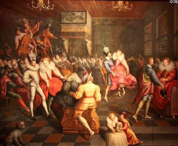 Ball at court of Valois painting (c1580) by unknown of Paris at Museum of Fine Arts of Rennes. Rennes, France.