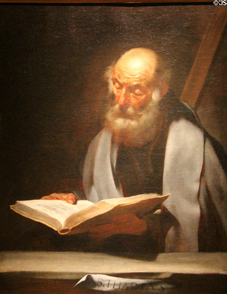 St Jude Thaddeus painting (c1607-9) by Jusepe de Ribera at Museum of Fine Arts of Rennes. Rennes, France.