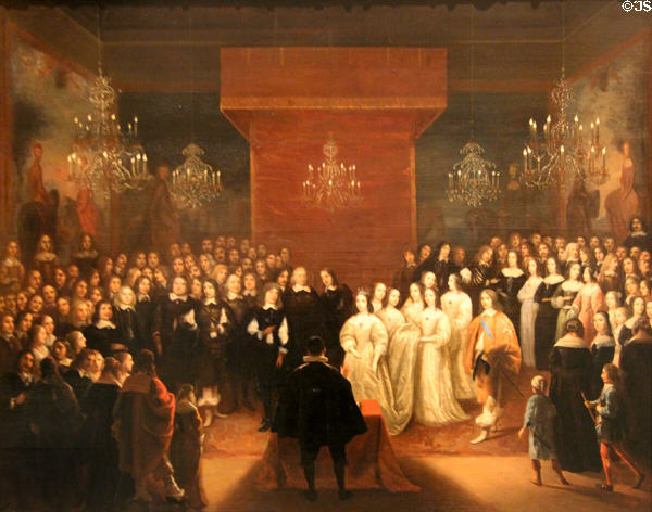 Marriage of Elector of Brandenburg painting (1646) by Jan Mytens at Museum of Fine Arts of Rennes. Rennes, France.