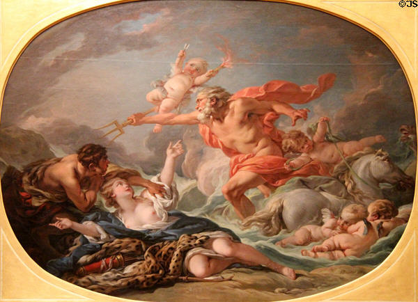 Neptune & Amymone painting (1764) by François Boucher at Museum of Fine Arts of Rennes. Rennes, France.