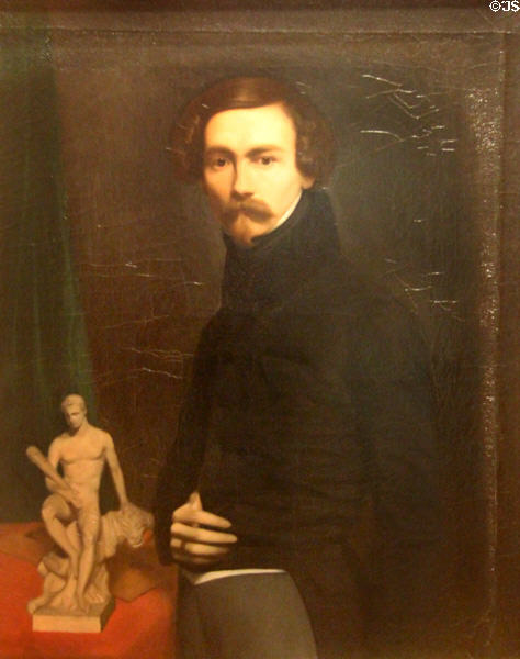 Self portrait (1832) by Eugène Amaury-Duval of Paris at Museum of Fine Arts of Rennes. Rennes, France.