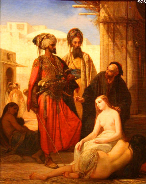 Slave market in Asia Minor painting (1867) by Louis Devedeux at Museum of Fine Arts of Rennes. Rennes, France.