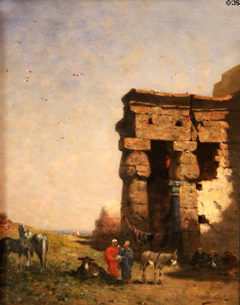 Egyptian countryside painting (1880) by Narcisse Berchère at Museum of Fine Arts of Rennes. Rennes, France.