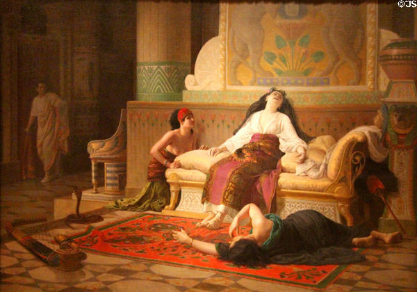 Death of Cleopatra painting (c1899) by Louis-Marie Baader at Museum of Fine Arts of Rennes. Rennes, France.