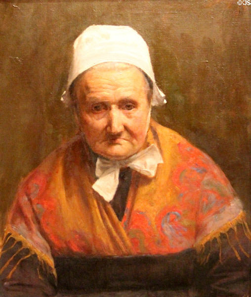 Old woman of Rennes painting (1924) by Henri Rupin at Museum of Fine Arts of Rennes. Rennes, France.