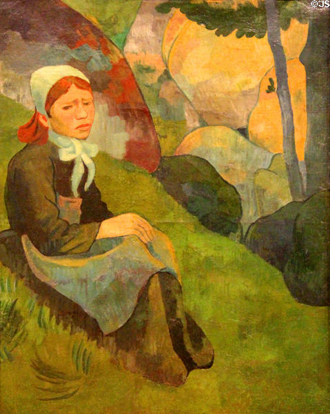 Solitude painting (1890-2) by Paul Sérusier at Museum of Fine Arts of Rennes. Rennes, France.