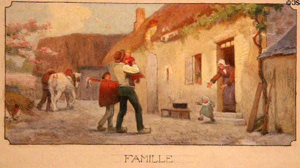 Family study painting for Rennes city hall (c1919) by Louis Roger at Museum of Fine Arts of Rennes. Rennes, France.