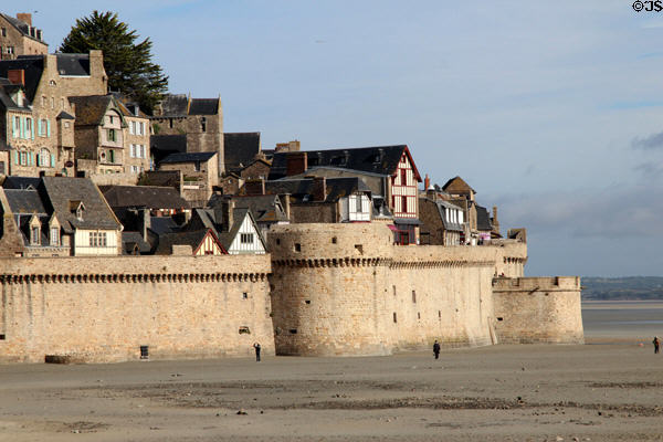 Walls of Mont-St-Michel. Mont-St-Michel, France.