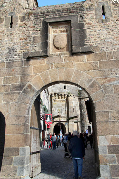 Gateway through outer walls for visitors. Mont-St-Michel, France.