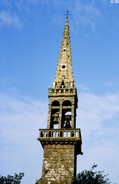 Bell tower of St Jerome Church. Cast, France.