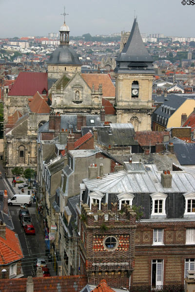 St Jacques dome (14th-16thC) & Saint-Rémy square tower (1522-45) churches. Dieppe, France.