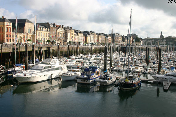 Dieppe harbor filled with pleasure craft. Dieppe, France.