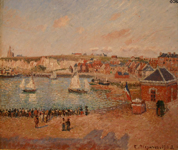 Dieppe harbor painting (1902) by Camille Pissaro at Dieppe Castle Museum. Dieppe, France.