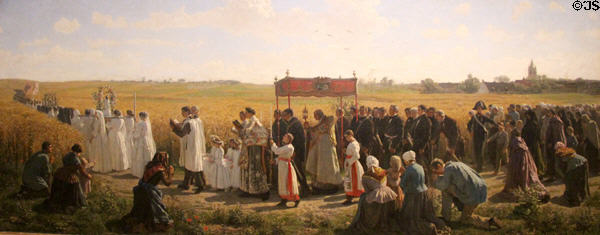 Procession blessing wheat in Artois painting (1857) by Jules Breton at Arras Fine Art Museum. Arras, France.