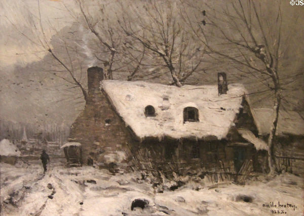 Time of Snow painting (1888) by Émile Breton at Arras Fine Art Museum. Arras, France.