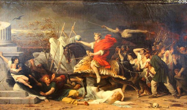 Caesar, horrors of war painting (1875) by Adolphe Yvon at Arras Fine Art Museum. Arras, France.