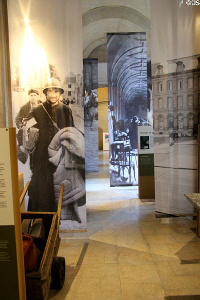 Museum telling story of thousands of refugees who took refuge in abbey of Saint-Étienne during Normandy invasion after June 6,1944 at Caen City Hall. Caen, France.