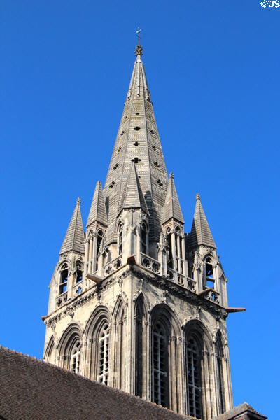 Tower of St Sauveur church (14thC). Caen, France.