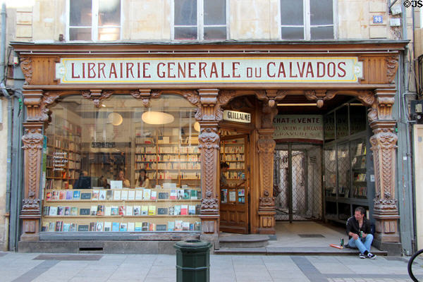 Heritage bookstore facade. Caen, France.