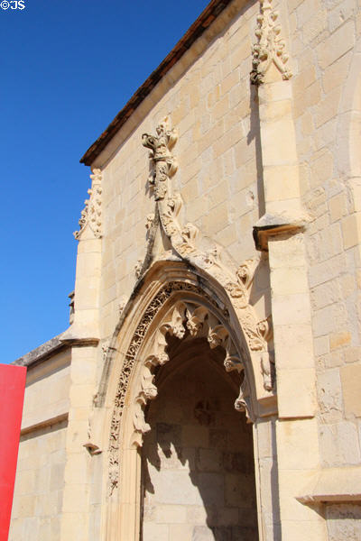 St George's Church Gothic entrance at Caen Castle. Caen, France.
