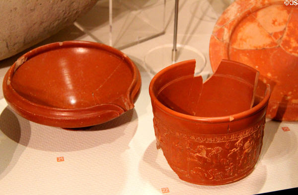 Roman-era ceramic vessels imported into Normandy from elsewhere (1st-3rdC CE) at Museum of Normandy. Caen, France.