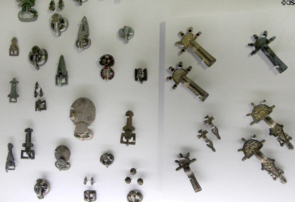 Pins (6thC) in Merovingian style at Museum of Normandy. Caen, France.