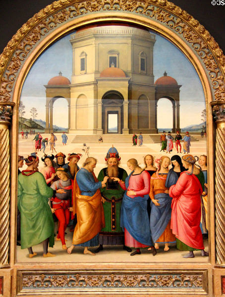 Marriage of the Virgin painting (1504) by Pietro Vannucci (aka Perugino) at Caen Museum of Fine Arts. Caen, France.