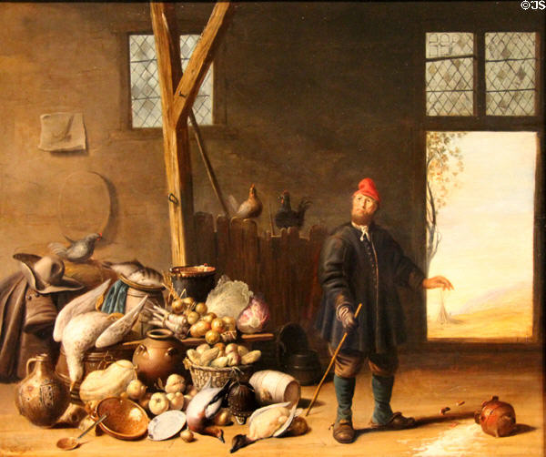 Broken pitcher painting (17thC) by Harmen van Steenwyck of Delft at Caen Museum of Fine Arts. Caen, France.