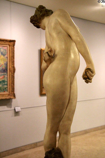 La Joueuse de boules sculpture (c1902) by Jean-Léon Gérôme at Caen Museum of Fine Arts. Caen, France.