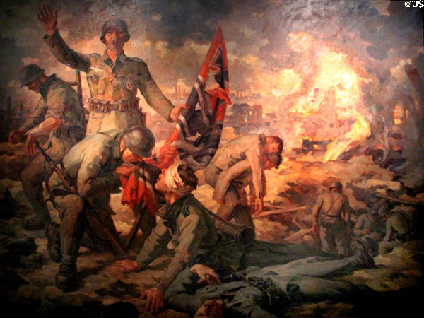 Fighting in Stalingrad painting (1944) by Hans Sontheimer at Caen Memorial. Caen, France.