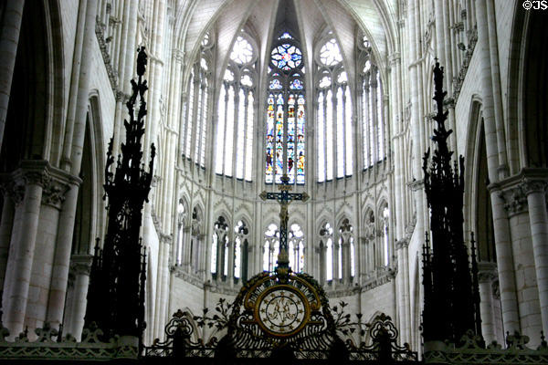 Wrought iron grille (18thC) enclosing choir at Amiens Cathedral. Amiens, France.