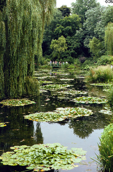Lily pond (c1893) created by Impressionist artist Claude Monet as part of his garden at Giverny. Giverny, France.