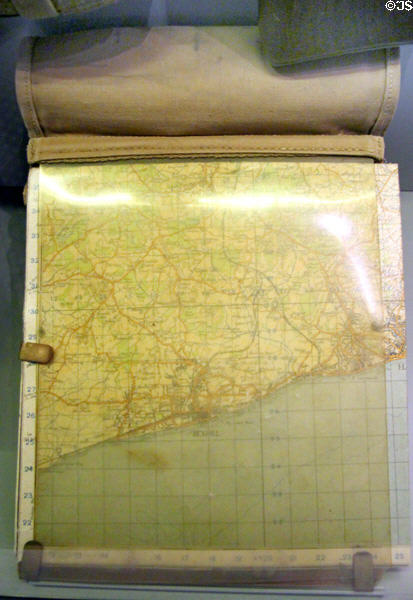 Canadian WWII map case at Juno Beach Centre. Courseulles-sur-Mer, France.