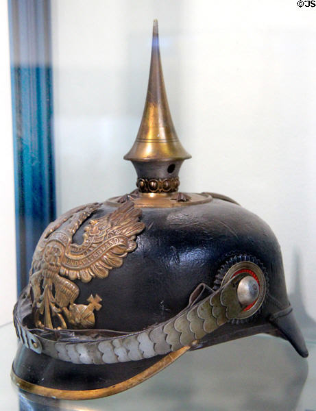 Helmet of a Prussian infantry officer at Armistice Rail Car Museum. Compiègne, France.