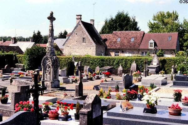 Town cemetery with elaborate headstones. Compiègne, France.