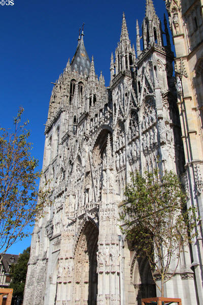 Western facade of Rouen Cathedral. Rouen, France.