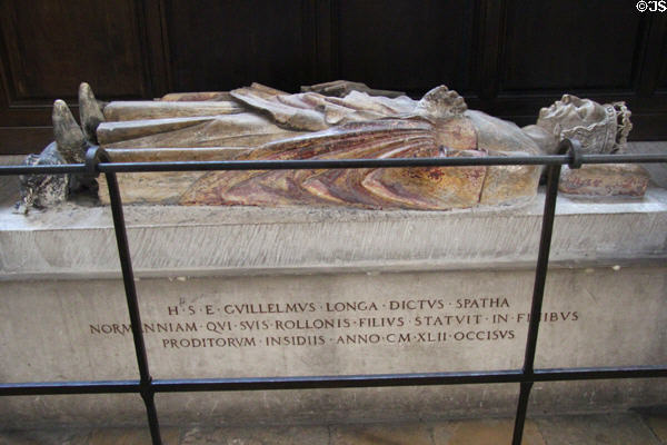 Tomb of William Longsword (2nd Duke of Normandy) who died 942 at Rouen Cathedral. Rouen, France.