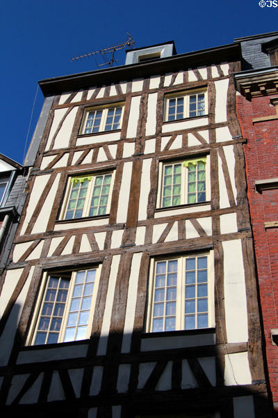 Half-timbered building structure detail. Rouen, France.
