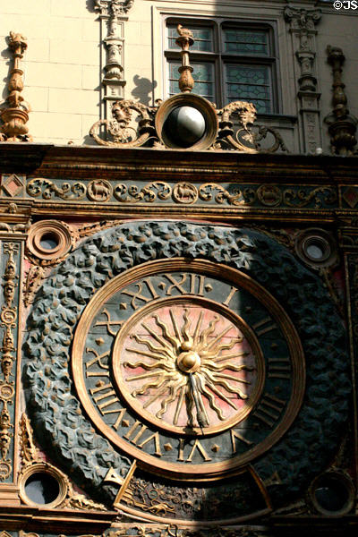 Great Clock face. Rouen, France.