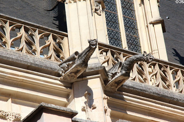 Gargoyles on Palais Royal (1508 & 1543) of former Parliament of Normandy & Courthouse. Rouen, France.