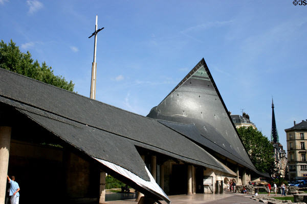 Roofline at St Joan of Arc Church. Rouen, France.