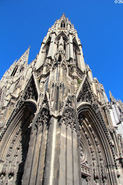 Tower details of St-Ouen Abbey Church. Rouen, France.