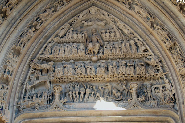 Last judgment carving on St Maclou church (c1514). Rouen, France.