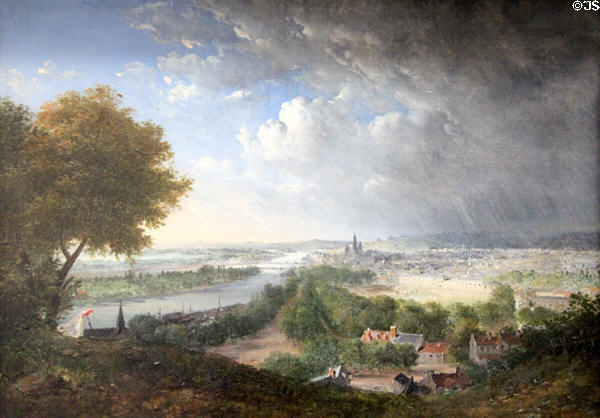 View of Rouen from St Catherine Hill painting (early 19thC) by Charles-Marie Bouton at Rouen Museum of Fine Arts. Rouen, France.