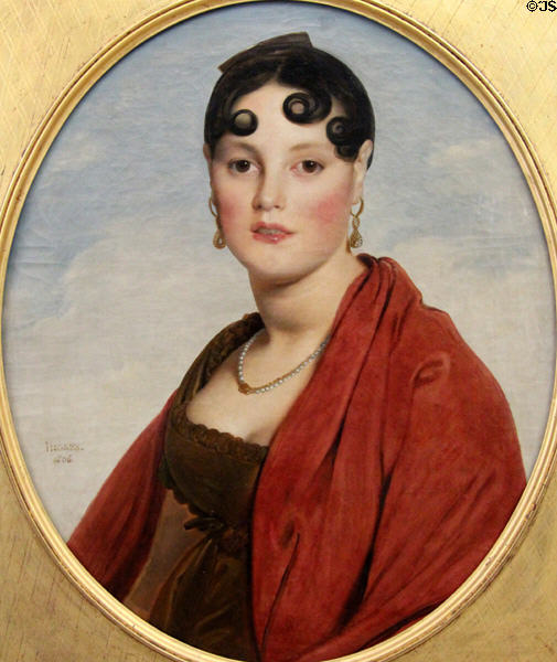 Portrait of Mme. Aymon (aka Belle Zélie) painting (1806) by Jean Auguste Dominique Ingres at Rouen Museum of Fine Arts. Rouen, France.